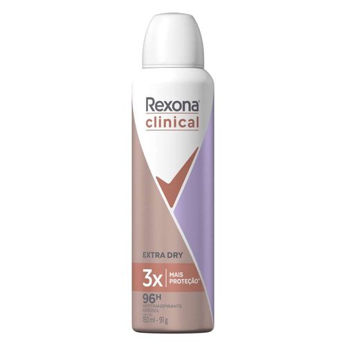 Antitranspirante Aerosol Rexona Clinical Extra Dry 150ml