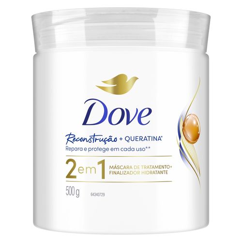 Máscara de Tratamento + Finalizador 2 em 1 DOVE Reconstrução + Queratina 500 g