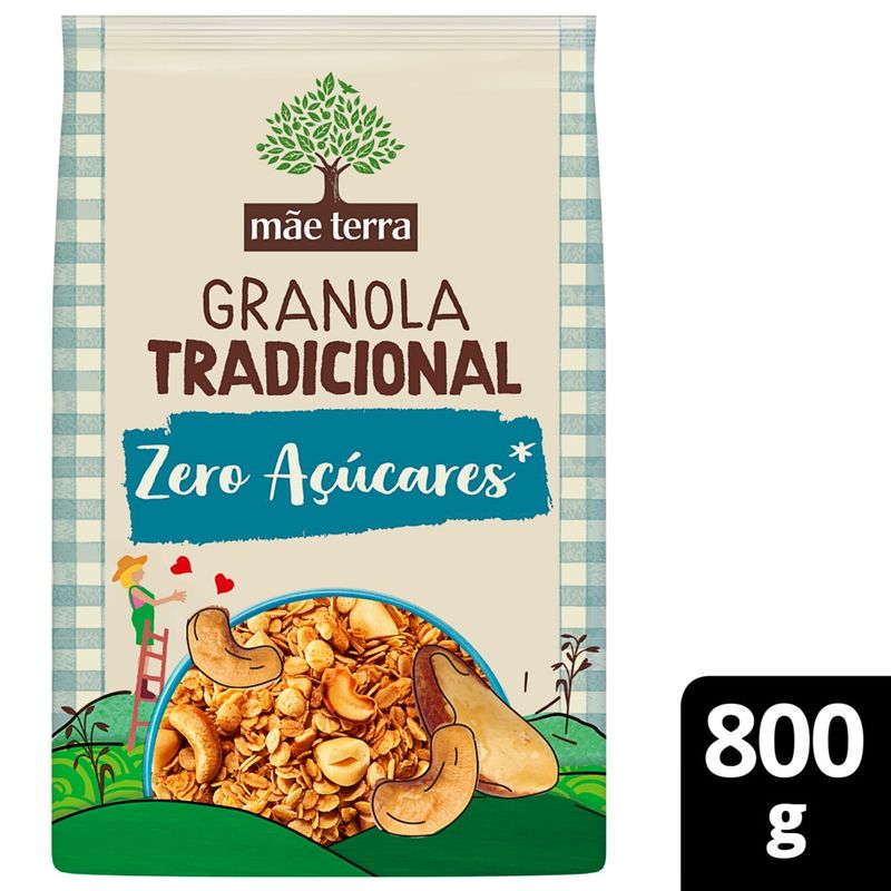 Granola-Tradicional-Zero-Acucar-Mae-Terra-Pacote-800g