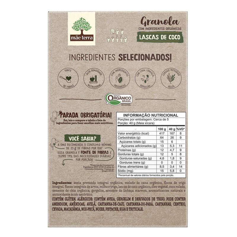 Granola-Organica-Lascas-de-Coco-Mae-Terra-Caixa-180g