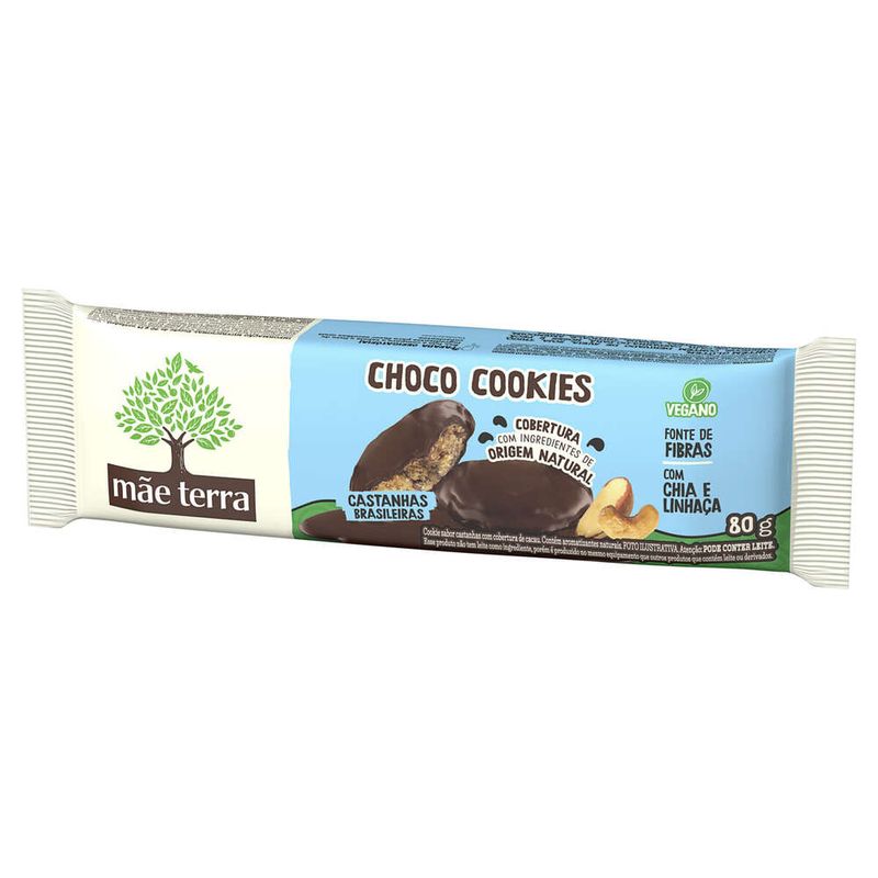 Biscoito-Cookie-Vegano-Castanhas-Brasileiras-Cobertura-Cacau-Mae-Terra-Choco-Pacote-80g