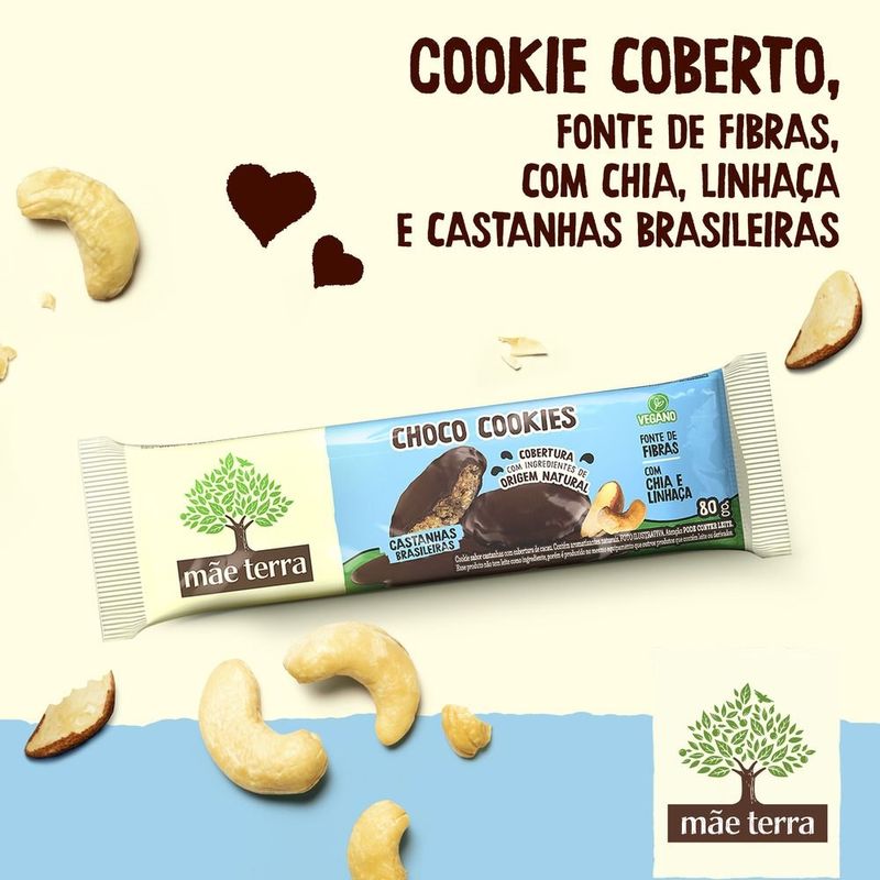 Biscoito-Cookie-Vegano-Castanhas-Brasileiras-Cobertura-Cacau-Mae-Terra-Choco-Pacote-80g