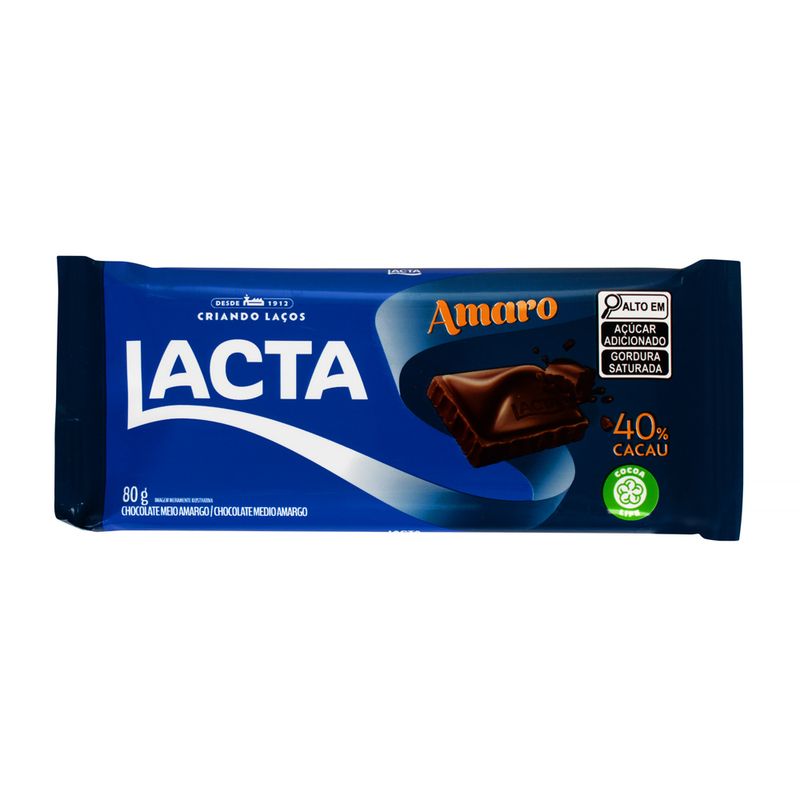 Chocolate-Meio-Amargo-40--Cacau-Lacta-Amaro-Pacote-80g