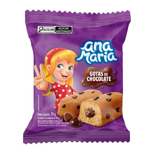 Bolinho Ana Maria Com Gotas De Chocolate 70g