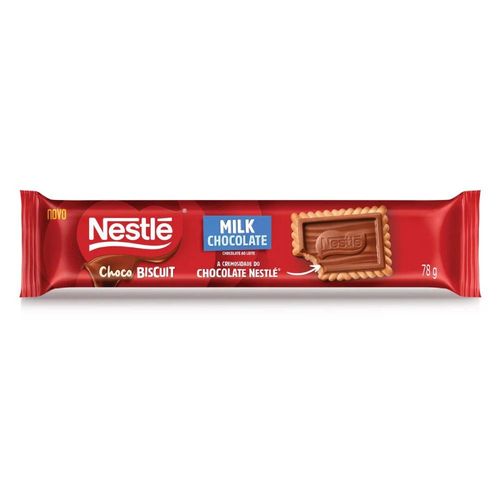 Biscoito com Chocolate Chocobiscuit Nestlé Ao Leite 78g