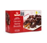 Biscoito de Chocolate Escuro Corações Estrelas e Brezels Lebkuchen Weiss 500g