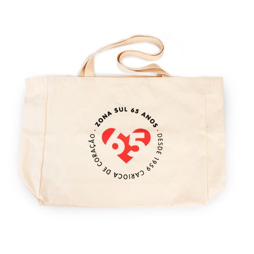 Ecobag em Tecido Retornável Amo Rio 65 Anos G