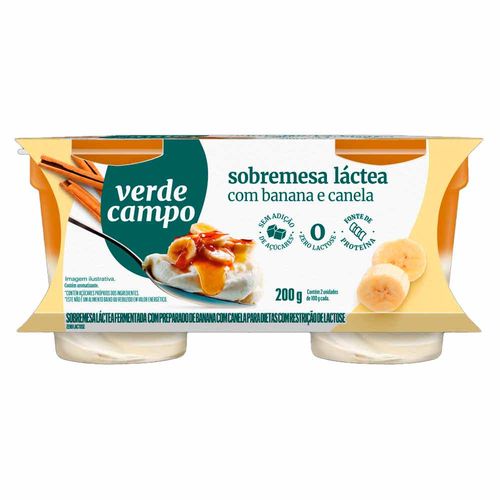 Sobremesa  Sem Lactose Verde Campo Banana e Canela 200g