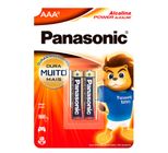 Pilha Panasonic Alcalina Palito AAA com 2 Unidades