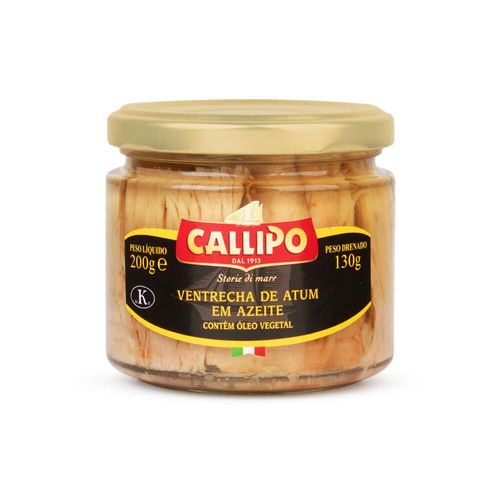 Ventrecha de Atum Em Azeite Italiano Callipo Vidro 200g