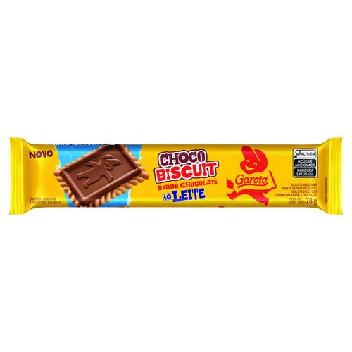 Biscoito com Chocolate Chocobiscuit Garoto ao Leite 78g