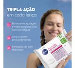 Lenços de Limpeza Facial Ação Hidratante 3 em 1 25 unidades