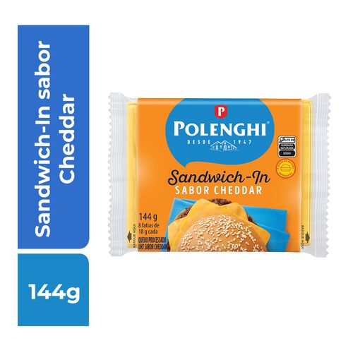 Queijo Sandwich-In Polenghi sabor Cheddar 144g