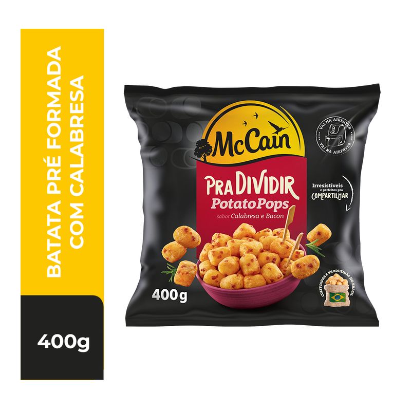 Batata-Pre-Frita-Potato-Pops-Congelada-Calabresa-e-Bacon-McCain-Pacote-400g