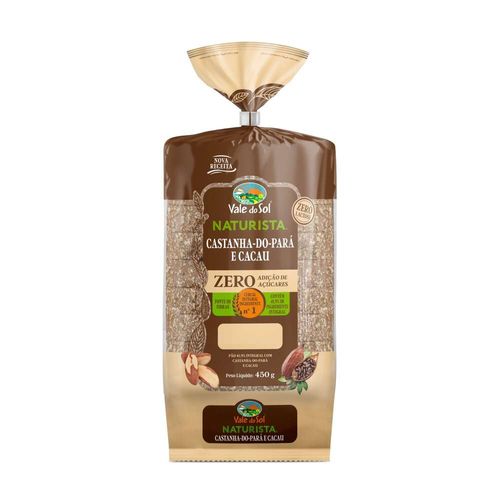 Pão Integral Vale do Sol Castanha do Pará e Cacau 450g