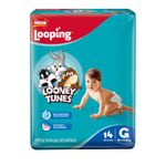 Fralda-Looping-Looney-Tunes-Jumbinho-G-com-14-Unidades