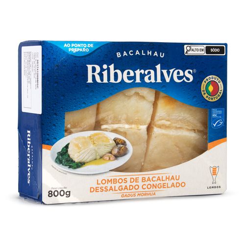 Lombo de Bacalhau Dessalgado Congelado Riberalves 800g