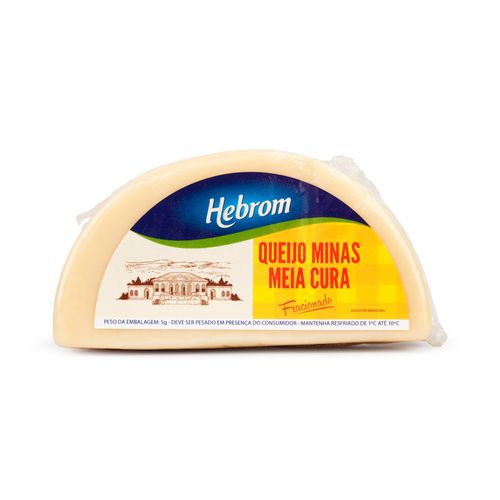 Queijo Minas Meia Cura Fracionado Hebrom 500g