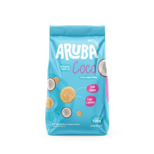 Biscoito Doce Sem Glúten Aruba Coco Pacote 100g