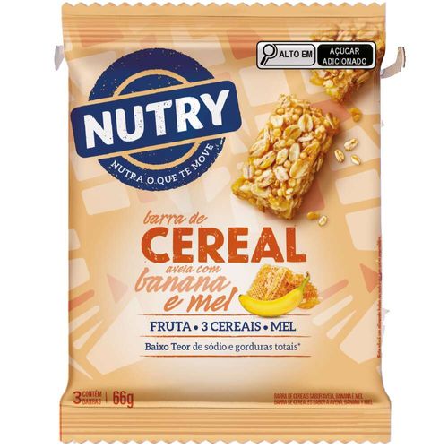Barra de Cereais Nutry Aveia, Banana e Mel Pacote com 3 Unidades