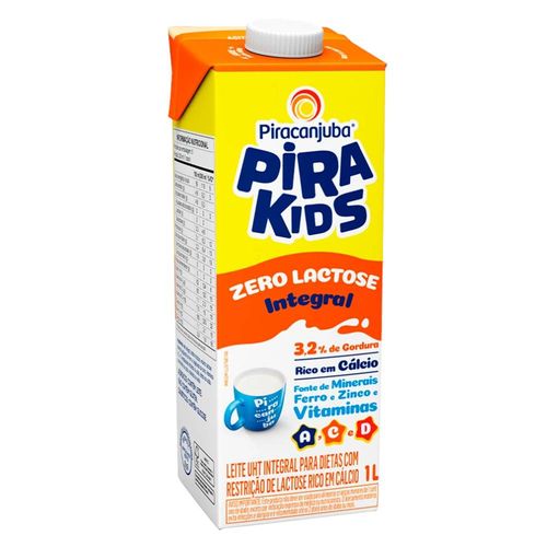 Leite UHT Pirakids Zero Lactose Integral Piracanjuba 1L