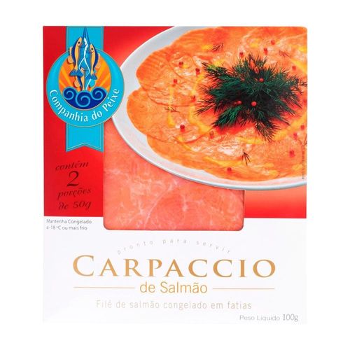 Carpaccio De Salmão Congelado Companhia Do Peixe A Vácuo 100g
