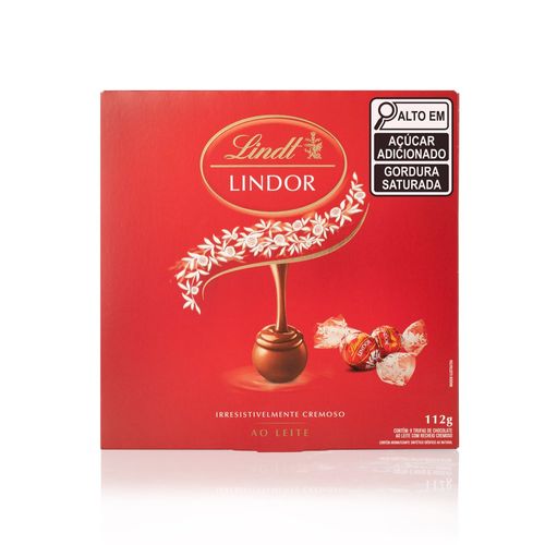 Caixa de Presente Lindt Lindor Chocolate Ao Leite 112g Com 9 unidades