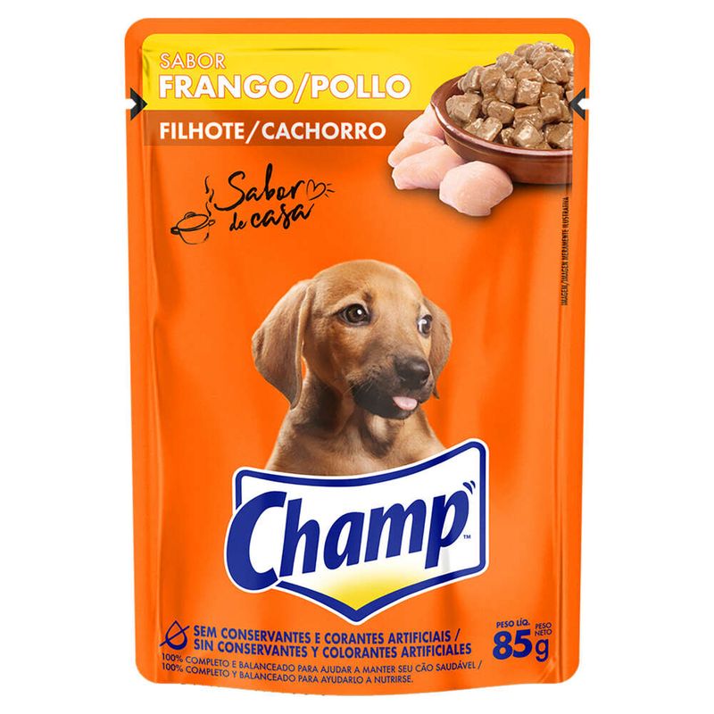 RACAO-CHAMP-FILHOTE-FRANGO-SACHE-85G