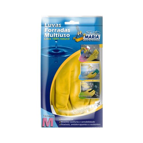 Luvas Forradas Santa Maria Tamanho M 2 Unidades
