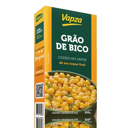 Grão de Bico Cozido no Vapor Vapza 500g