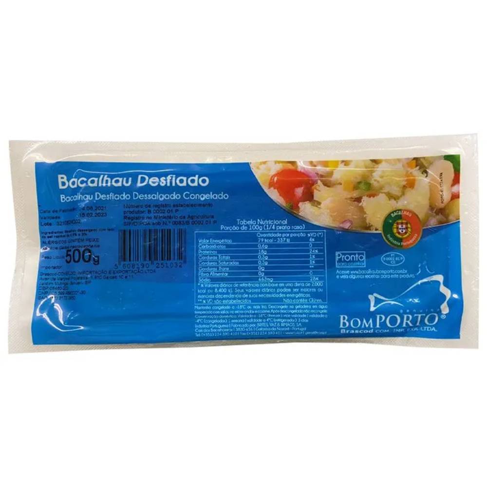 Bacalhau Desfiado Dessalgado Bom Porto 500g