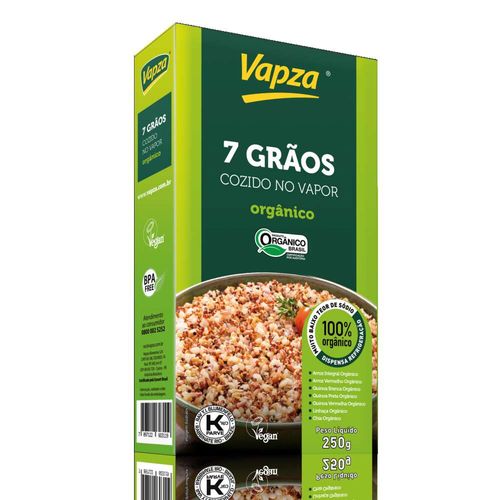 Arroz Integral Cozido No Vapor Orgânico Vapza 7 grãos Caixa 250g