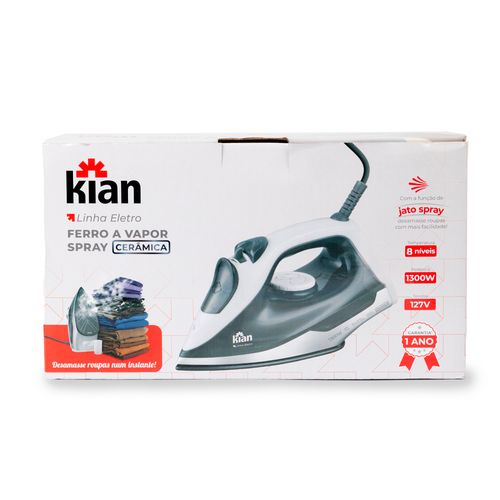 Ferro de Passar Roupa a Vapor Spray 1250W 127W Kian