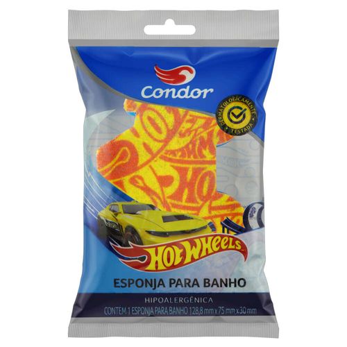 Esponja de Banho Infantil Hot Wheels Condor Unidade