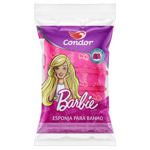 Esponja de Banho Infantil Barbie Condor Unidade