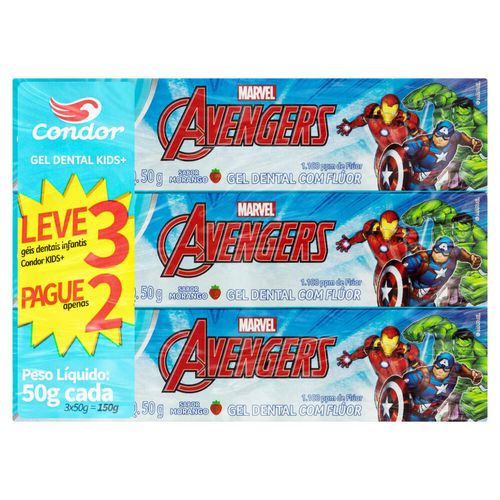 Gel Dental Avengers Condor 50g Leve 3 Pague 2