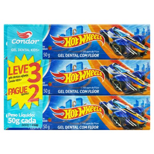 Gel Dental Hot Wheels Condor 50g Leve 3 Pague 2