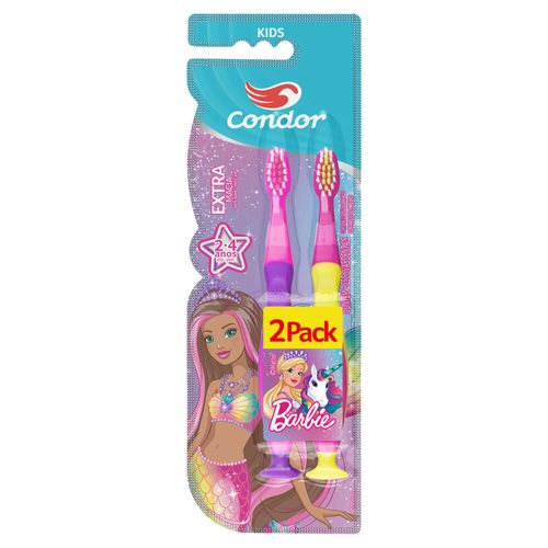 Escova Dental Infantil Extramacia Barbie Condor com 2 Unidades