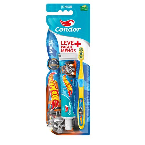 Kit Escova + Gel Dental Hot Wheels Júnior Condor