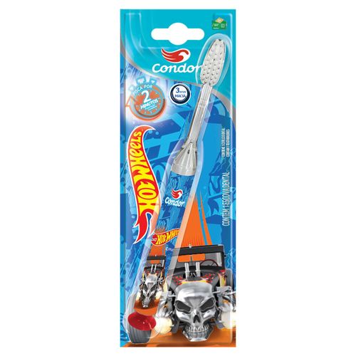 Escova Dental Infantil Macia com Led Hot Wheels Condor