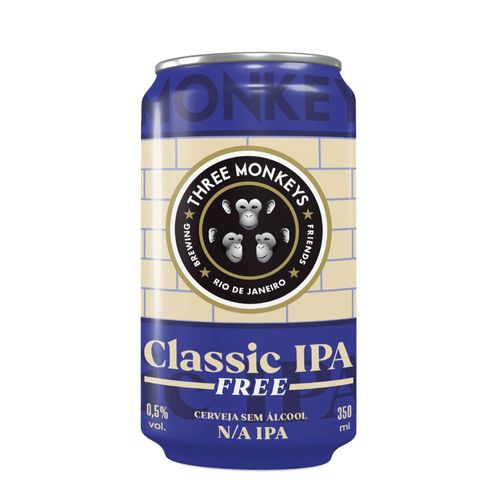 Cerveja Three Monkeys Beer IPA Free Lata 350ml