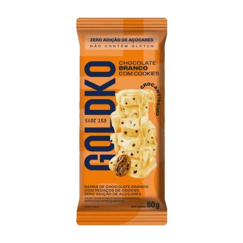 Chocolate Goldko Branco Cookies Sem Açúcar 80g