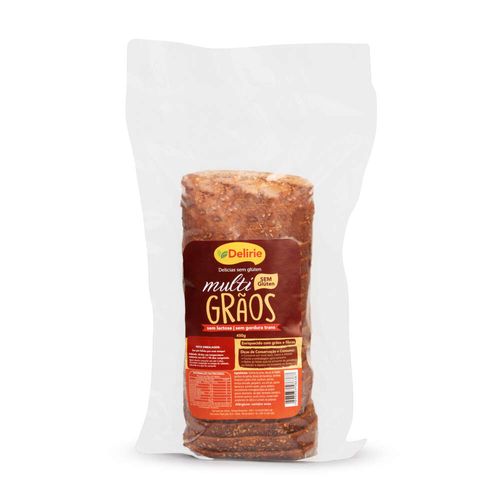 Pão Multigrãos Sem Glúten e Sem Lactose Delirie Congelado 450g
