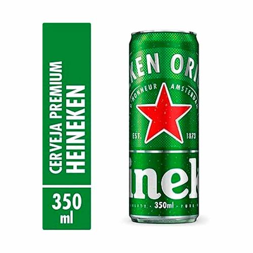Cerveja Heineken Puro Malte Lager Gelada Lata 350ml