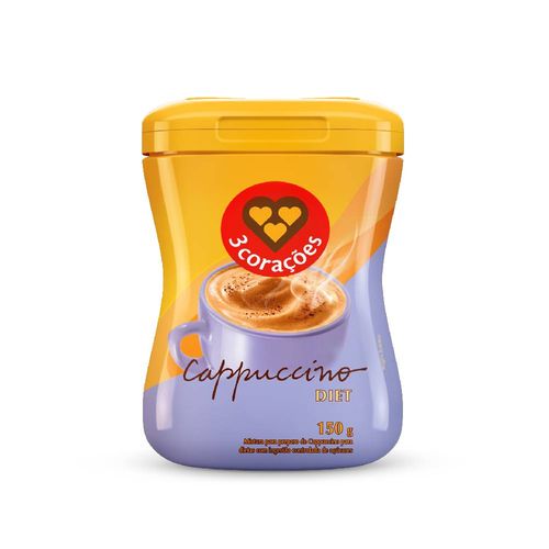 Cappuccino Diet 3 Corações Pote 150g