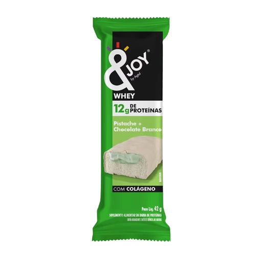 Barra de Proteína &Joy Whey Pistache + Chocolate Branco 42g