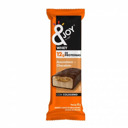 Barra de Proteína &Joy Whey Amendoim + Chocolate 42g