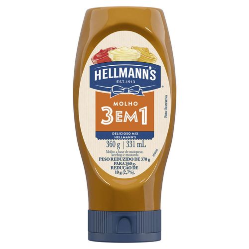 Molho 3 em 1 Hellmanns Squeeze 360g