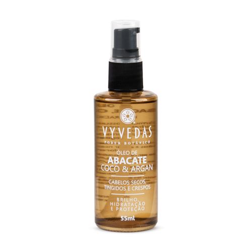 Óleo Capilar Abacate Coco e Argan Vyvedas 55ml