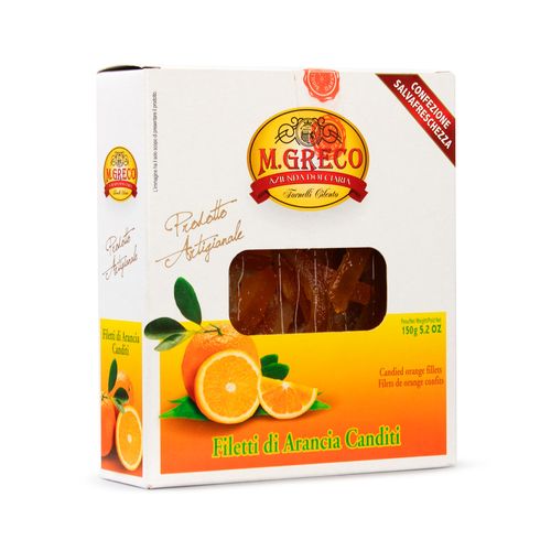 Tiras Cristalizadas Italianas de Laranja  M.Greco 150g